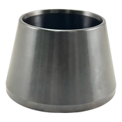 Stainless steel conical vessel with a wide opening and tapered sides.