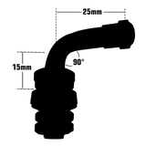 90-degree inner-mount tire valve with measurements, featuring high-temp red valve and EPDM grommet