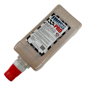 Bottle of Fanner-Pro hand sanitizer with red cap next to AA Finish Pro heavy-duty hand cleaner