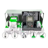 Digital pressure calibration kit with multiple sensor attachments and accessories.