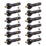 Set of twelve Alligator U2 TPMS snap-in valve stems with brass tips and nuts