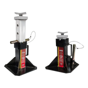 Jack stands for automotive use, consisting of two adjustable support columns with safety pins.