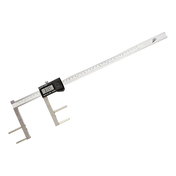 Digital caliper with extended jaws for accurate measurements of internal dimensions