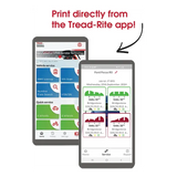 Two smartphone screens displaying the Tread-Rite app interface.