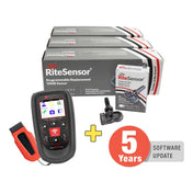 RiteSensor programmable replacement TPMS sensor kit with handheld device and 5-year software update.