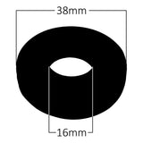 Black circular washer or grommet with measurements indicated.