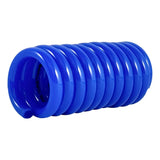 Blue coiled plastic tube or hose.