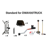 Standard parts layout for Cemb DWA1100 Truck Wheel Alignment System with truck turnplates