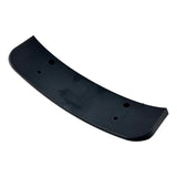 Curved black plastic or rubber component with mounting holes.