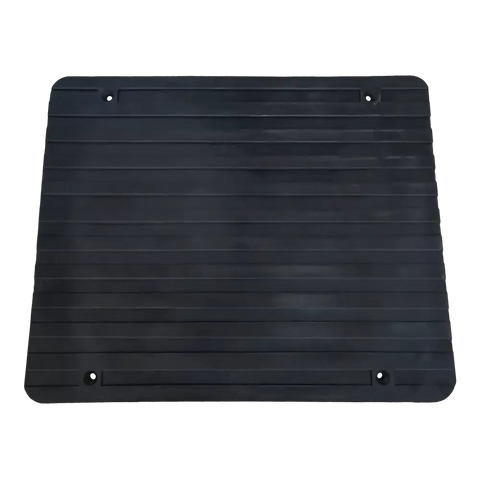 Black rubber mat with grooves and holes, perfect for Challenger SRM10 lift pad