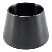 Matte black tapered bowl or container with a wide opening.