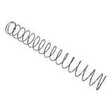 Metal coil spring with evenly spaced loops.