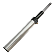 Metallic soldering iron with a black handle and narrow tip.