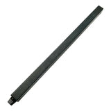 Long, slender black metal rod with a square end piece.