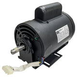 Electric motor with a black casing and protruding shaft.