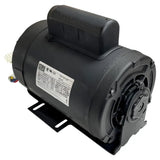 Black electric motor with a cylindrical shape and mounting base.