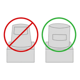 Instructional diagram for Coats OEM Leverless Tire Changer showing correct duck head placement