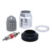 Assortment of automotive tire pressure monitoring system (TPMS) components and parts.