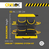 Professional Esco CribLok Cribbing System kit with black and yellow tiers for stability