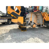 Yellow snow plow attachment with hydraulic components for Esco CribLok Cribbing System