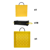 Yellow Esco Criblok Cribbing blocks and wedges in a product diagram for stability