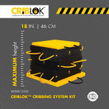 Yellow and black Esco CribLok Cribbing System kit with interlocking blocks for safety