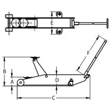 Esco CompaC 3 Ton Floor Jack w/ Foot Pedal - 90531 (Open