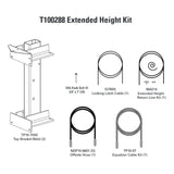 Technical diagram of Forward Lift 2ft Column Extension Kit with brackets and cables