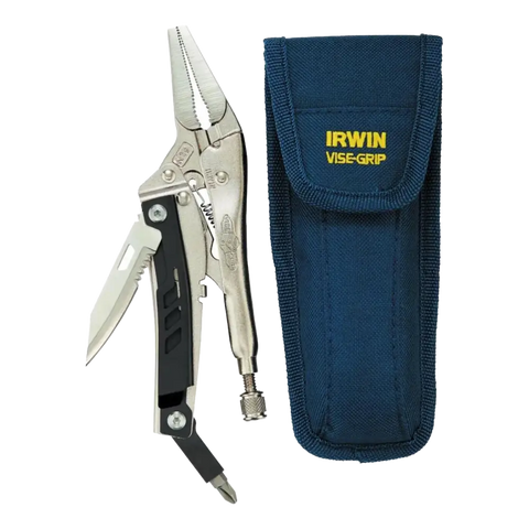 Irwin 6LN Vise-Grip Multi Pliers in navy blue pouch for ultimate tool convenience