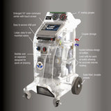 Automotive fluid exchange and diagnostic machine with labeled components and features.