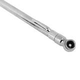 Metal ratchet wrench or socket extension bar with a rotating head.