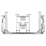 Schematic diagram of a vehicle lift with weight capacity specifications.