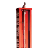 Red hydraulic cylinder showcasing internal shaft mechanism for Rotary SMO14EL2 14k four-post lift