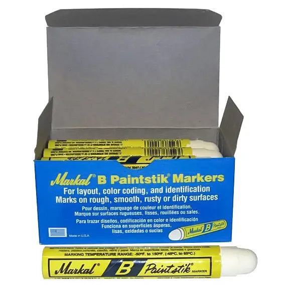 Markal B White Solid Paint stick Marker Tire Crayon Pack of 12