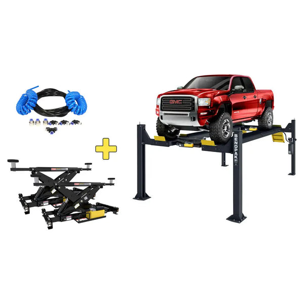 BendPak HDSO14AX 14K Open-Front Alignment Lift W/ 2 RJ7W + Airline Kit ...